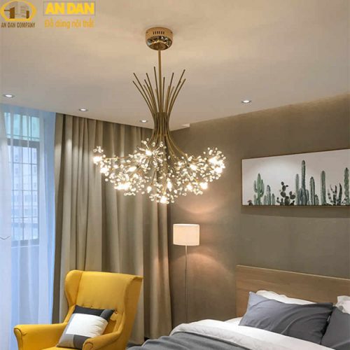 Đèn Thả Hoa Thủy Tinh THCN 104A-20 Xi vàng bóng