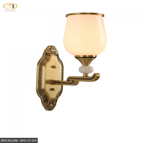 ĐÈN TƯỜNG ĐỒNG CHAO THUỶ TINH CỔ ĐIỂN CAO CẤP 2 TAY GFD6086-1B
