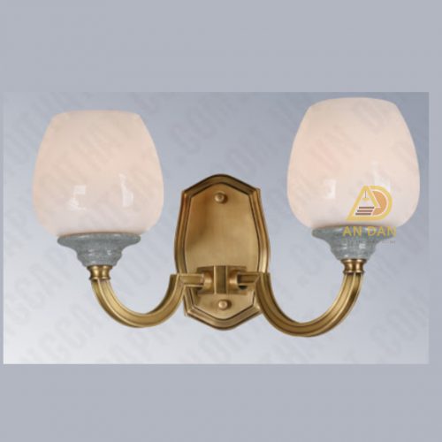ĐÈN TƯỜNG ĐỒNG CHAO THUỶ TINH TÂN CỔ ĐIỂN CAO CẤP 2 TAY 8070/2B